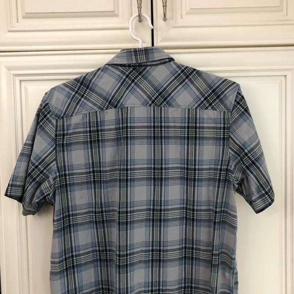 EUC Vans grey/blue plaid button shirt s/s - Picture 6 of 8